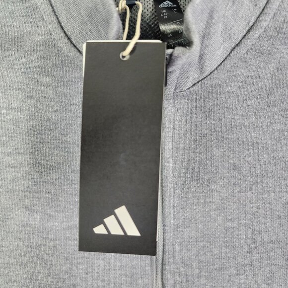 Mens Gray Adidas Pullover Sweatshirt Long Sleeve 1/2 Zip Mock Neck Size L - Picture 7 of 14